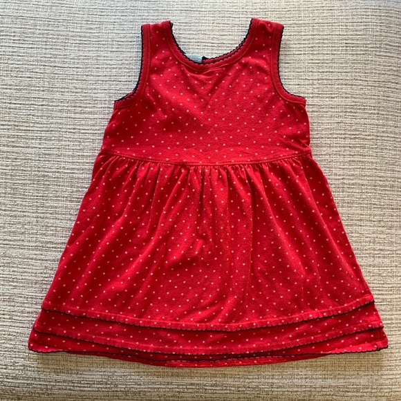 Healthtex Vintage Toddler Girl Red Sleeveless Dress with Flower Detail - 3T - Picture 2 of 9
